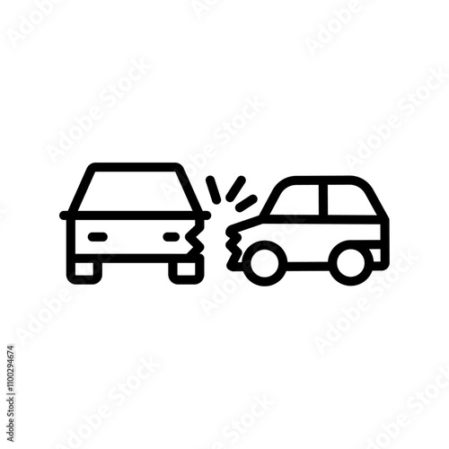 car side crash icon Outline vector for web ui