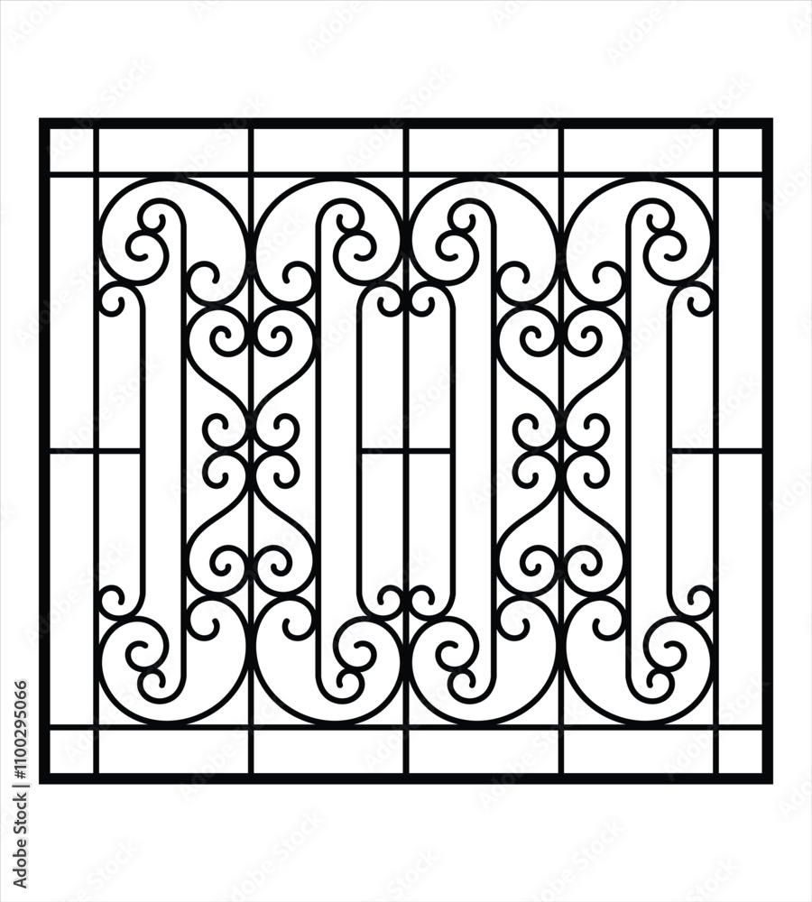Modern window grill design vector template Modern window grill design vector template