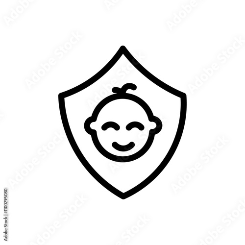 child protect icon Outline vector for web ui