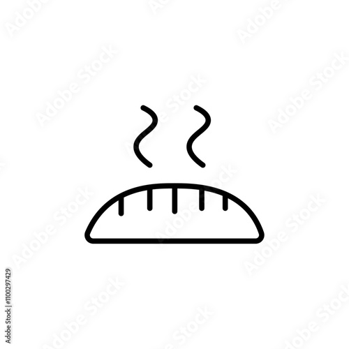 fresh bread icon Outline vector for web ui