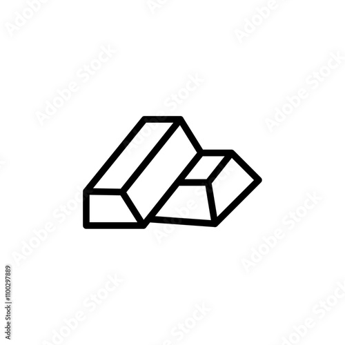 gold bars icon Outline vector for web ui