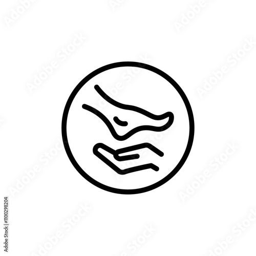 hand and foot icon Outline vector for web ui