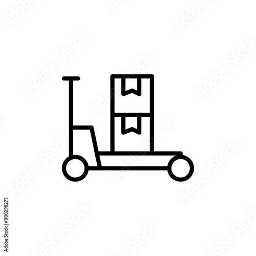 Hand pallet jack icon Outline vector for web ui