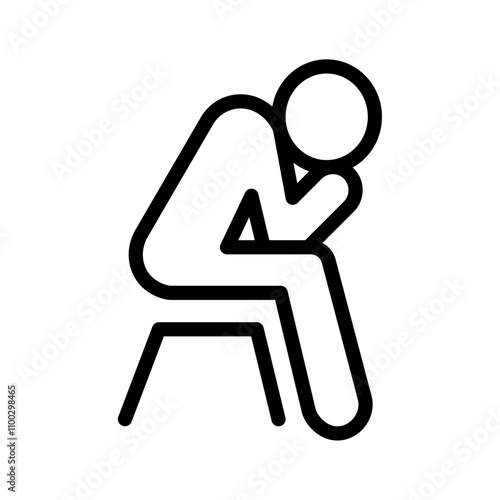helpless human icon Outline vector for web ui