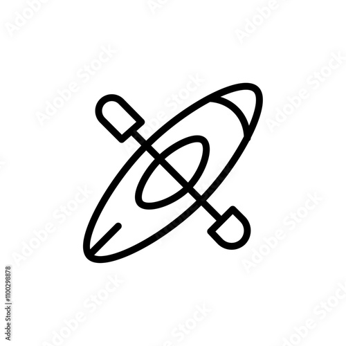 kayak icon Outline vector for web ui