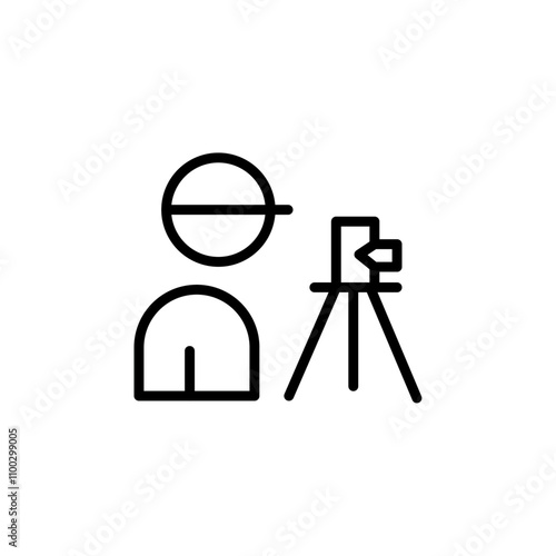 land surveyor icon Outline vector for web ui