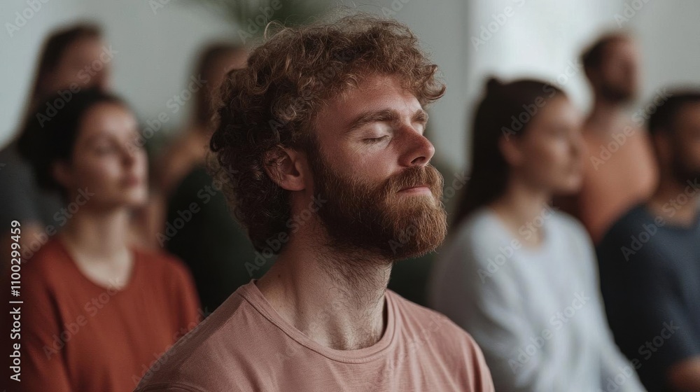 Obraz premium Collective mindfulness using digital tools for enhanced community well-being