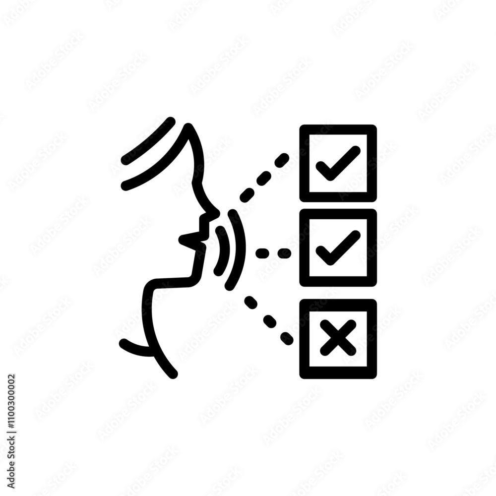 Oral survey icon Outline vector for web ui