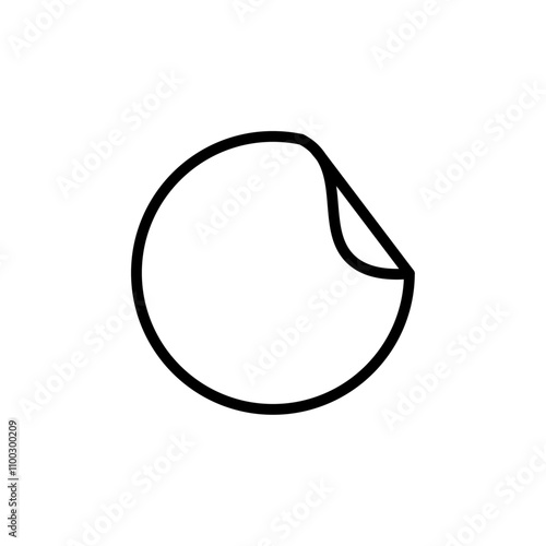 peel off sticker icon Outline vector for web ui