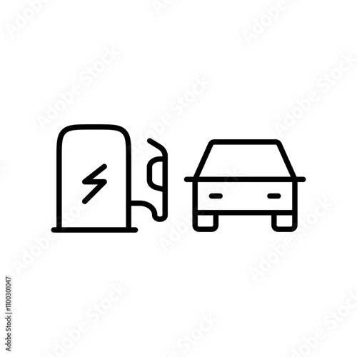 Refueling Car icon Outline vector for web ui