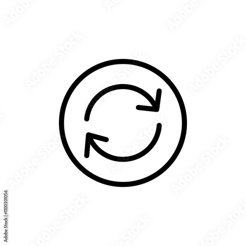Repeat reload arrow icon Outline vector for web ui