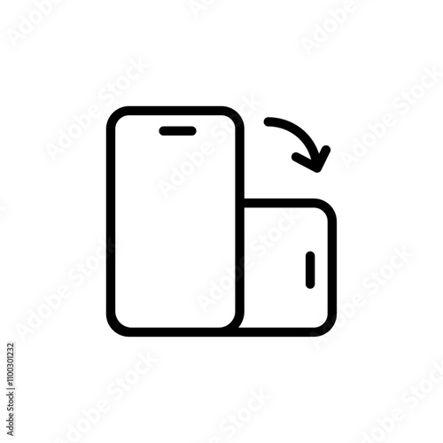 rotate phone icon Outline vector for web ui