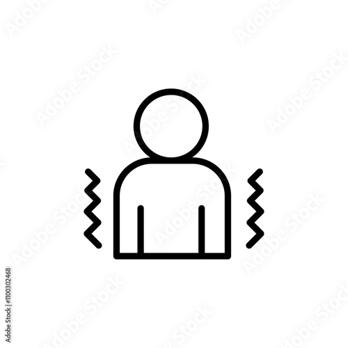 Trembling icon Outline vector for web ui