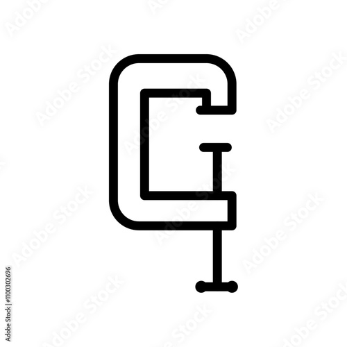 Vice clamp icon Outline vector for web ui