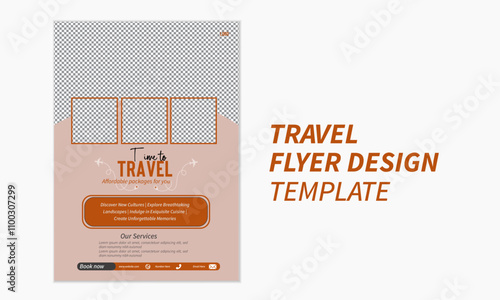 Explore the world travel adventure flyer template. Travel poster or flyer pamphlet brochure design layout

