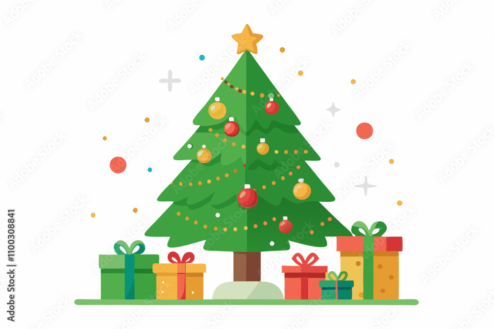Fototapeta premium christmas tree and gifts