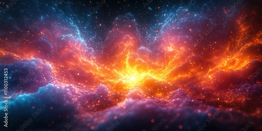 Obraz premium Abstract fiery and icy nebula.