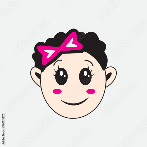 beautiful baby girl cartoon illustration
