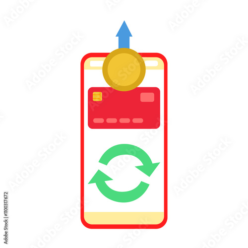 Payment by phone, nfc, paypass. Vector simple color flat illustration.