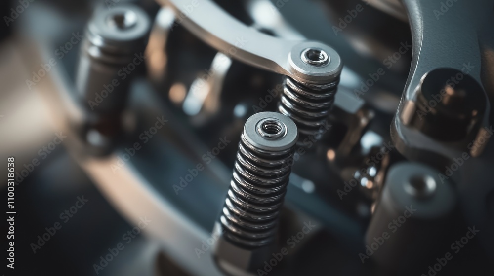 Fototapeta premium Close-up of a finger rehabilitation device showcasing adjustable springs and ergonomic design, detailed components for precise therapy, emphasizing mechanical precision and usability.