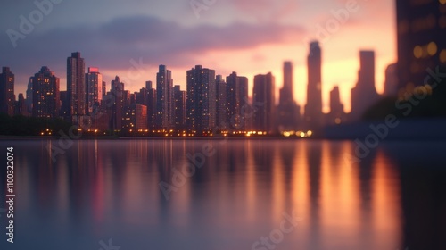 Wallpaper Mural Urban sunset reflection city skyline photography evening aesthetic appeal Torontodigital.ca