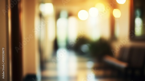 Wallpaper Mural Soft Focus Background of a Modern Hallway with Warm Lighting Torontodigital.ca