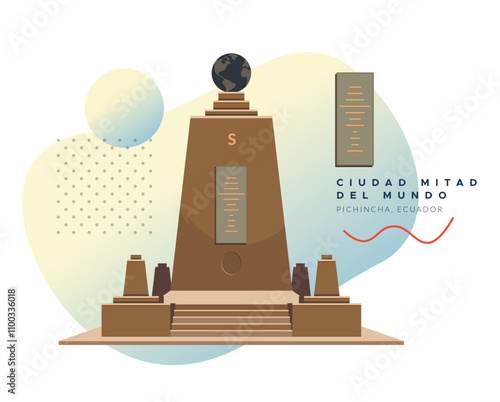 The Ciudad Mitad del Mundo (Middle of the World City) - Equador - Stock Illustration