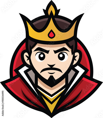 Royal Portrait: Majestic King Cartoon Icon 