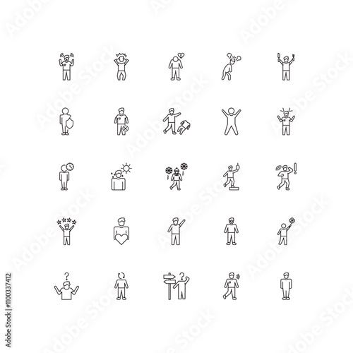 fully editable outline icon collection from feelings concept. thin line icons set such as amazed human, crazy human, impatient human, blah free