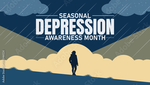 December is Seasonal Depression Awareness Month background template. Holiday concept. background, banner, placard, card, and poster design template with text inscription