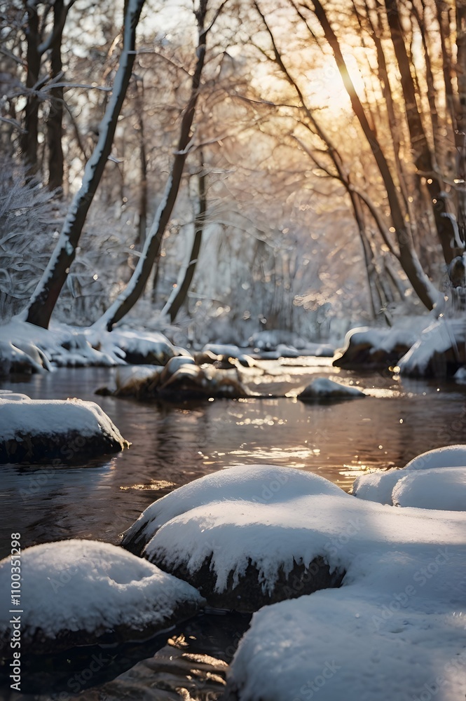 Fototapeta premium Amazing winter landscape 