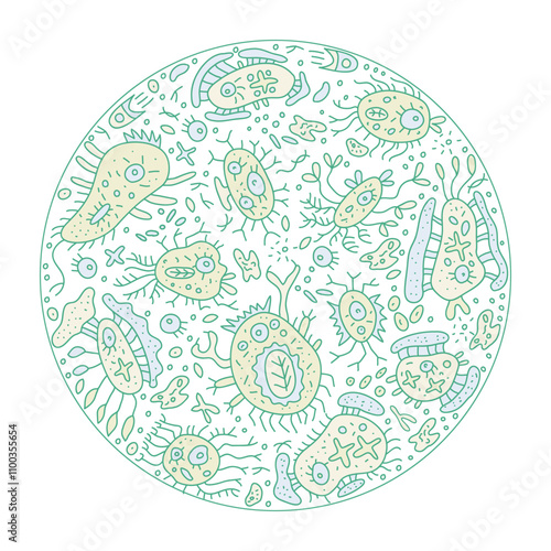 Dangerous bacteria isolated vector pattern