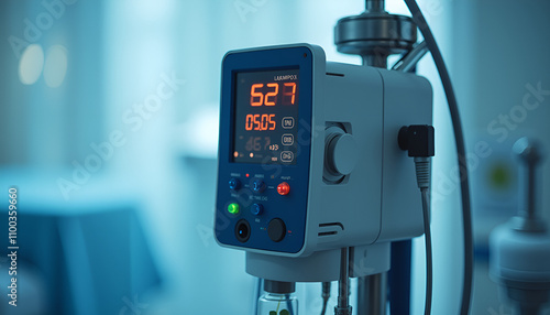 Chemotherapy medical equipment displaying infusion pump in a clinical setting