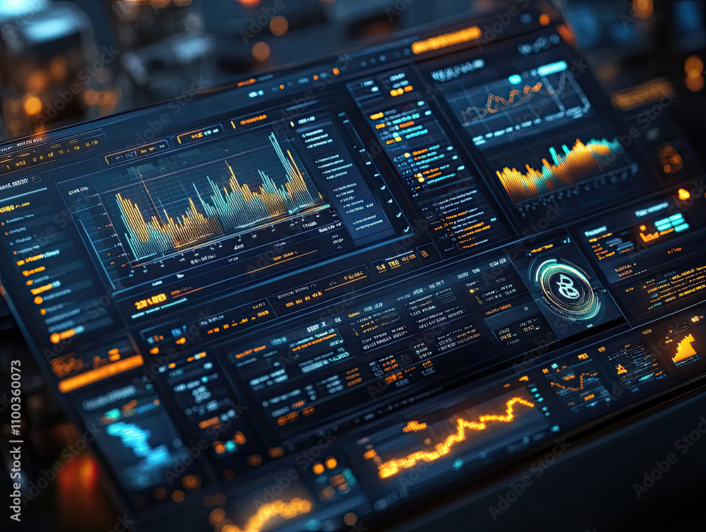 Fototapeta premium Futuristic Data Visualization Interface