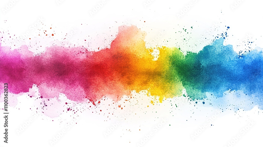 Fototapeta premium Vibrant Watercolor Background with Colorful Splashes and Patterns