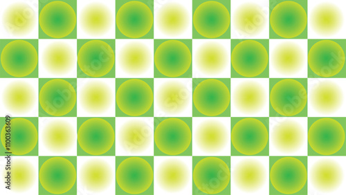 green gradient checkerboard background