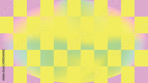 Yellow green purple gradient checkerboard background wallpaper
