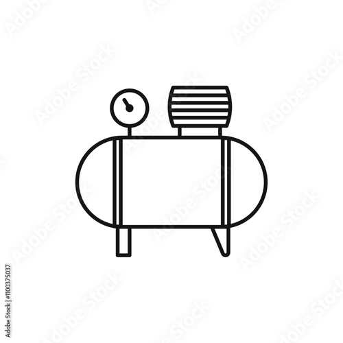 Air compressor icon Isolated flat vector in outline