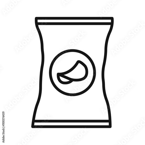 Chips bag icon Isolated flat vector in outline