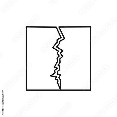 Crack icon Isolated flat vector in outline