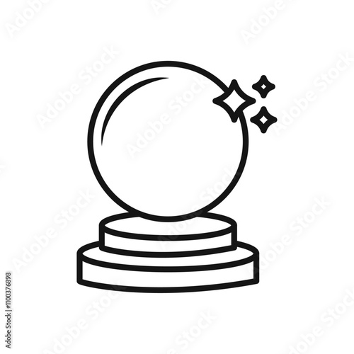 Crystal ball icon Isolated flat vector in outline