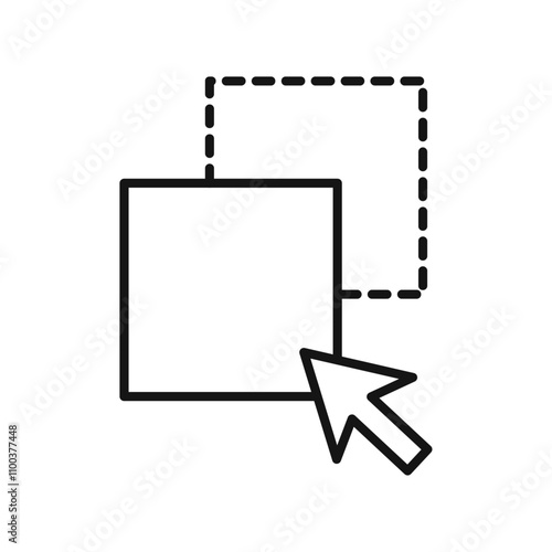 Drag and drop icon Isolated flat vector in outline