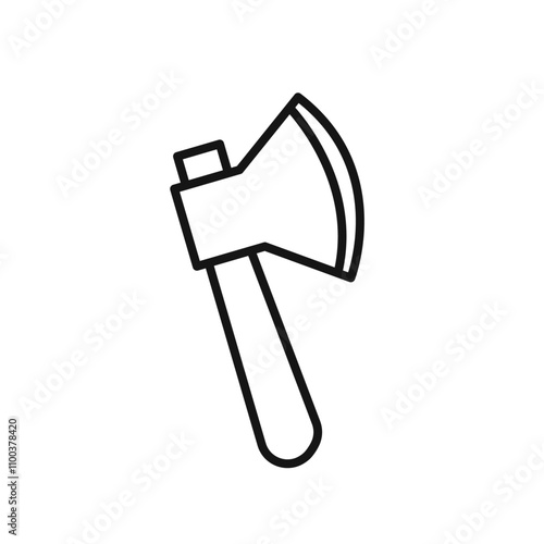 Hatchet icon Isolated flat vector in outline