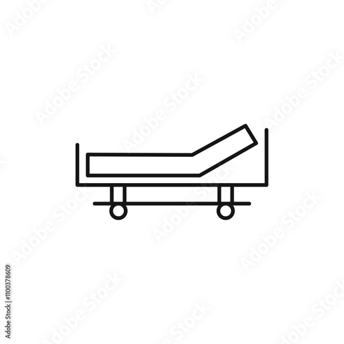 Hospital bed icon Isolated flat vector in outline