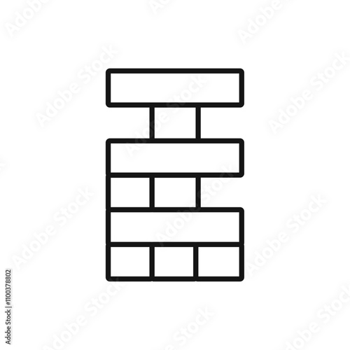 Jenga icon Isolated flat vector in outline