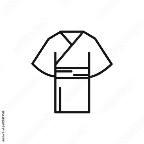 Kimono icon Isolated flat vector in outline