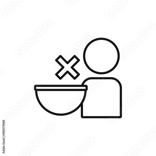 Lack of appetite icon Isolated flat vector in outline