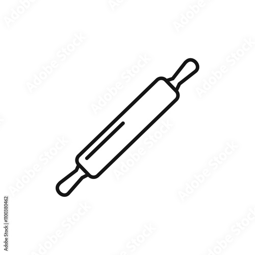 Rolling pin icon Isolated flat vector in outline