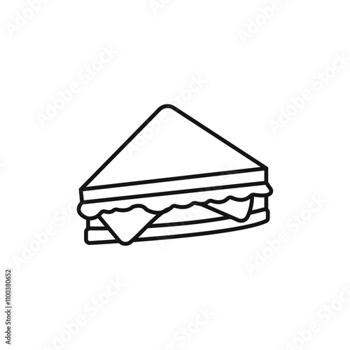 Sandwich icon Isolated flat vector in outline