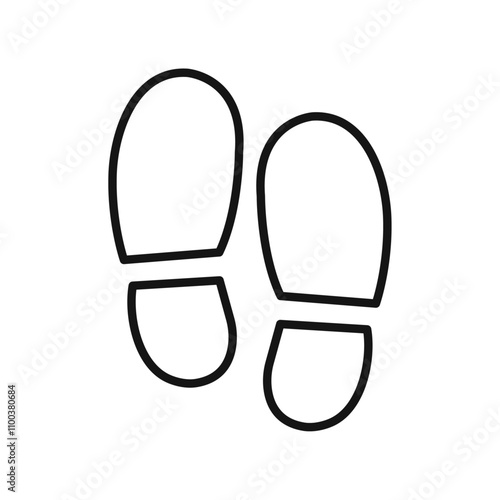 Shoe print icon Isolated flat vector in outline